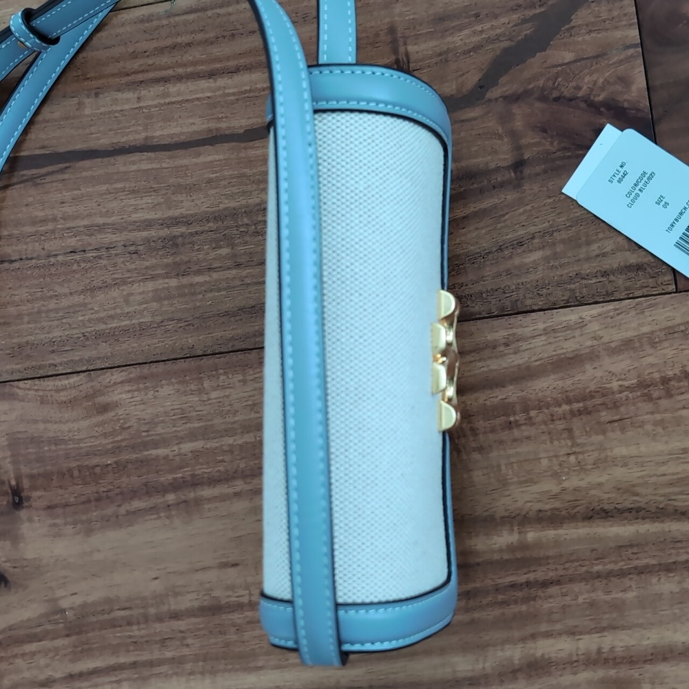 Tory Burch Cloud Blue Eleanor Crossbody + Dust Bag + Gift Bag Nwt ❤️ - Picture 9 of 12